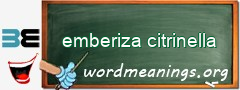 WordMeaning blackboard for emberiza citrinella